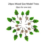 24pc Mixed Size Model Trees for Train Railroad Scenery (DIY Craft)