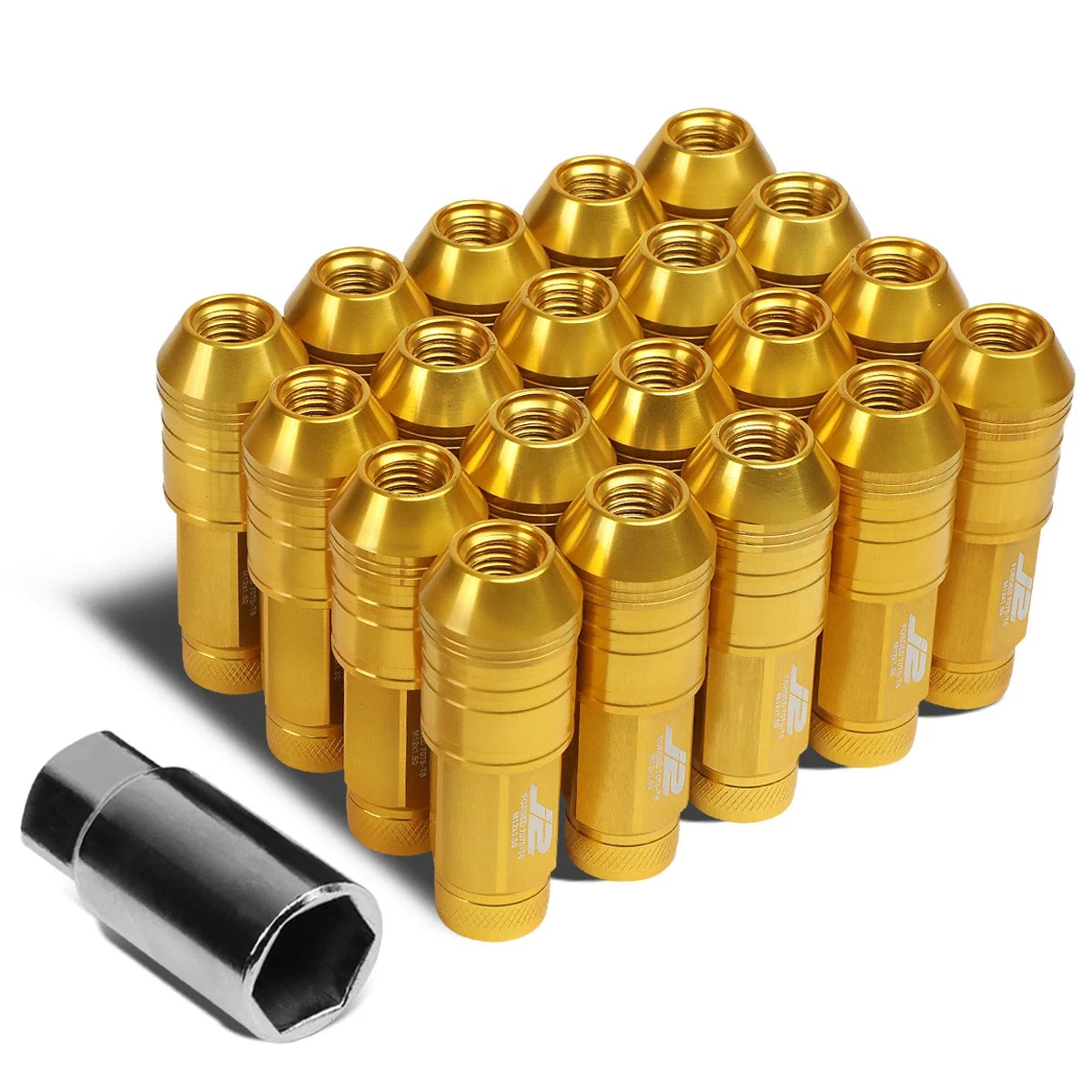 20Pcs J2 7075 Forged Aluminum M12x1.5 Open-End Lug Nut Set for