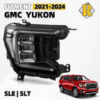 Full LED Headlight Chrome Trim for GMC Yukon XL (2021–2024) - Passenger Side