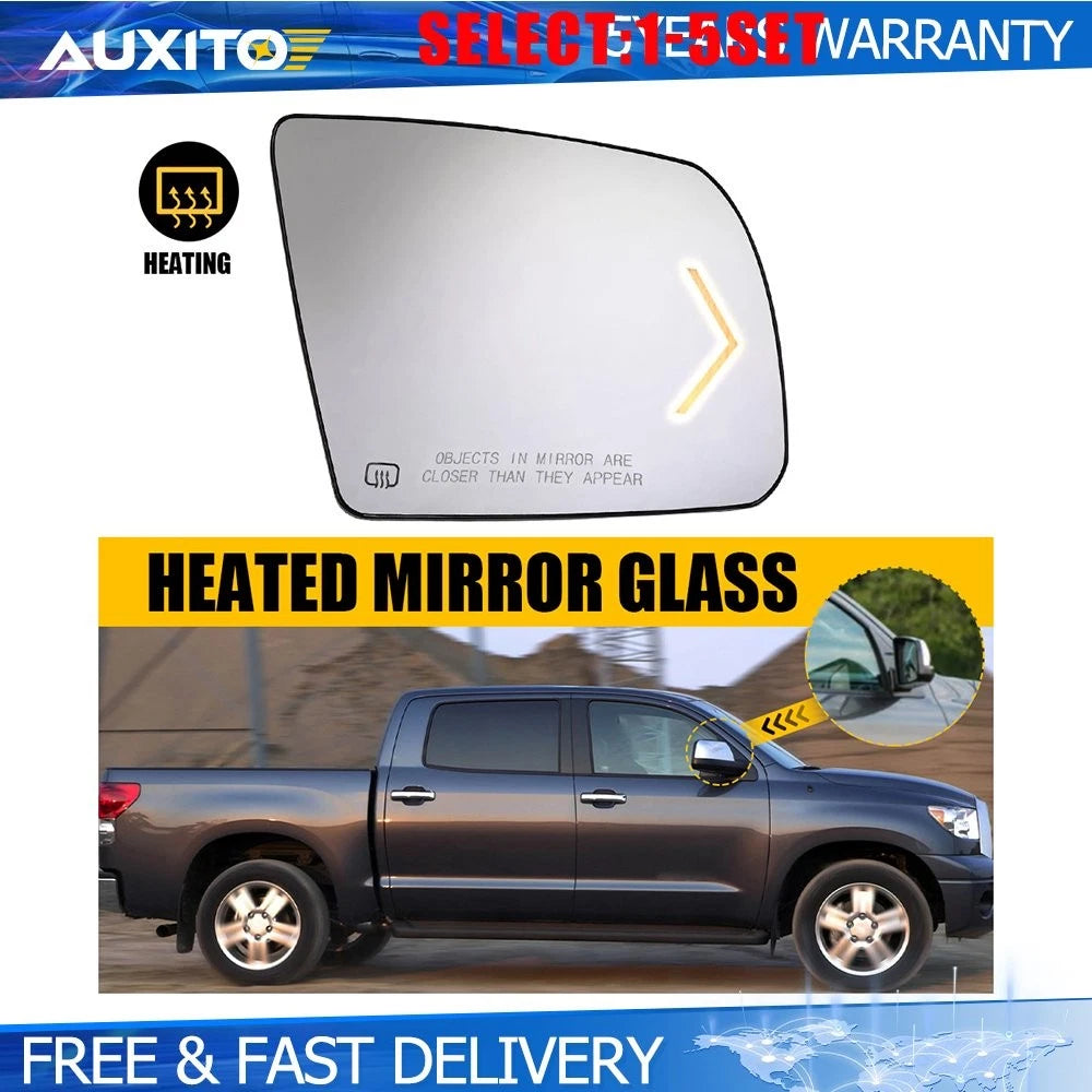 Heated Right Side Mirror Glass Turn Signal for Toyota Tundra Sequoia (2007–2020)