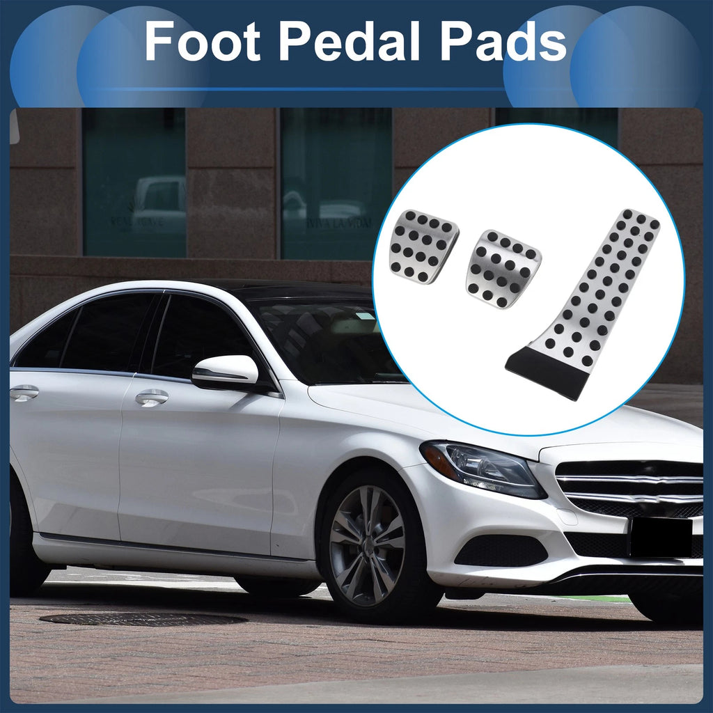 Set of 1 Manual Footrest Pedals Cover for Mercedes Benz C Class (2007–2014) Silver Tone