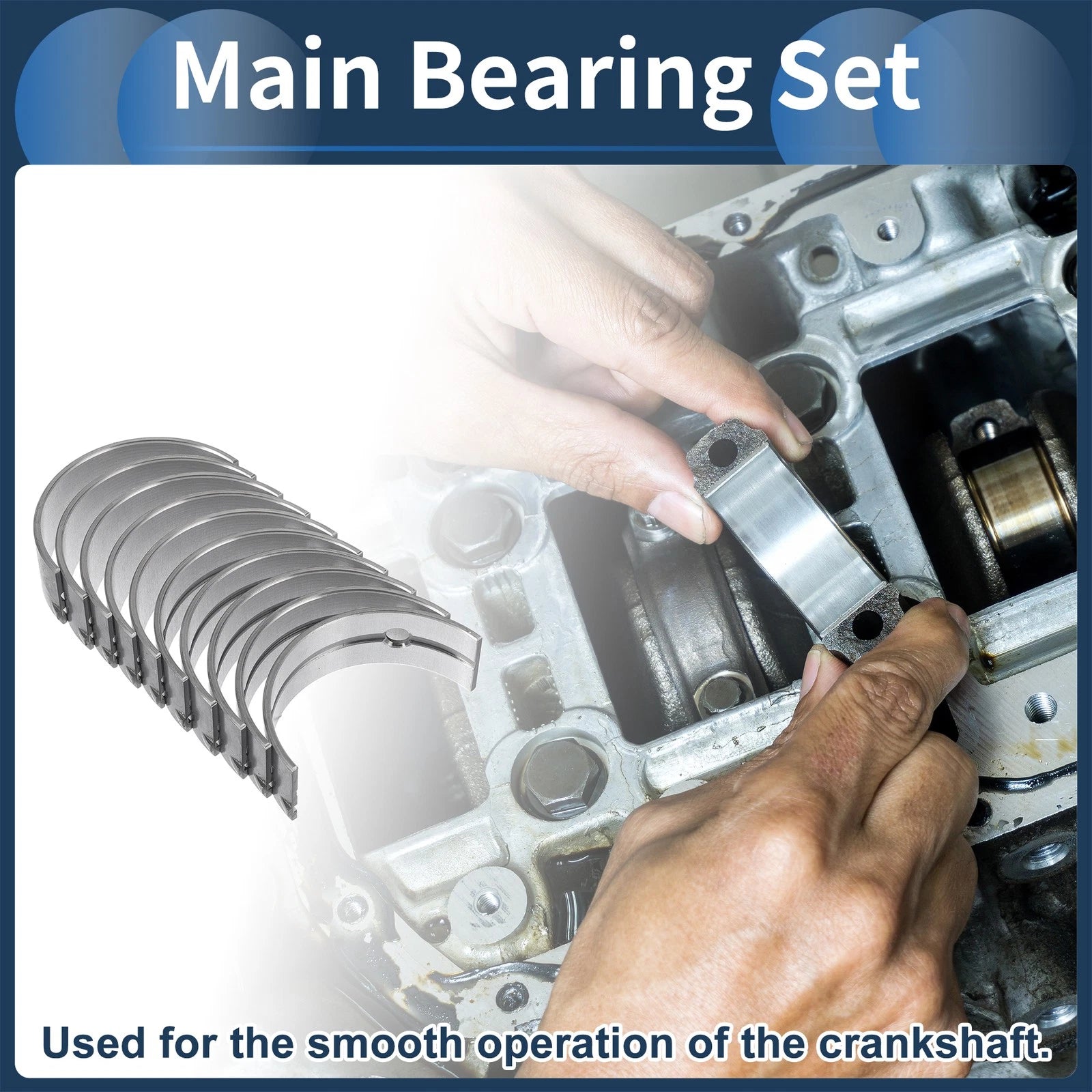 Main Bearing Set No.MD327493 for Mitsubishi Eclipse (1993–1998) 10 Pcs