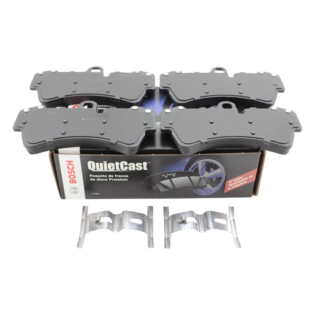Set of 4 Bosch QuietCast Semi-Metallic Slotted Brake Pads for Q7 Cayenne Touareg (2007–2018)