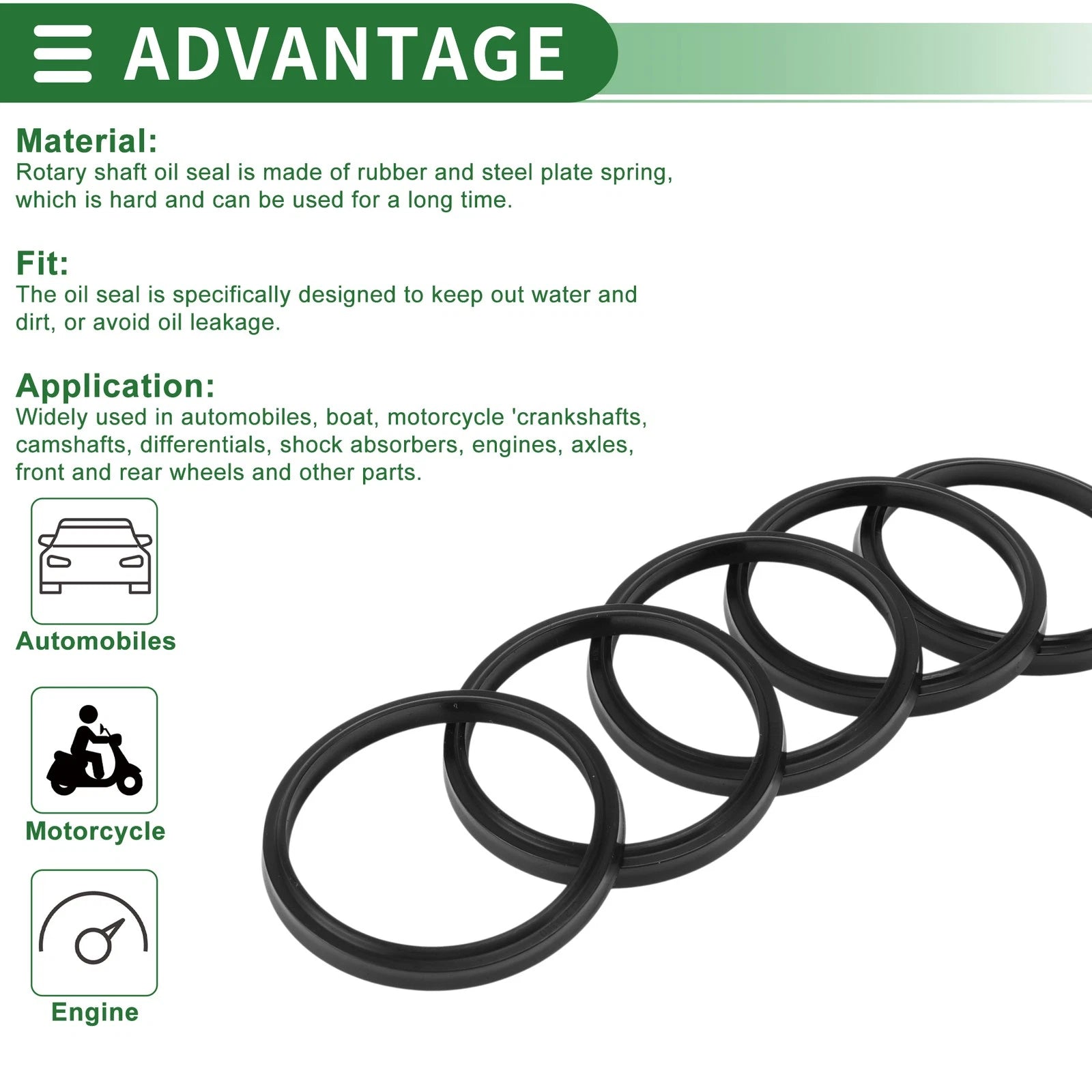 Set of 5 Oil Seal Rotary Shaft Seal NBR Rubber 55x63x5mm