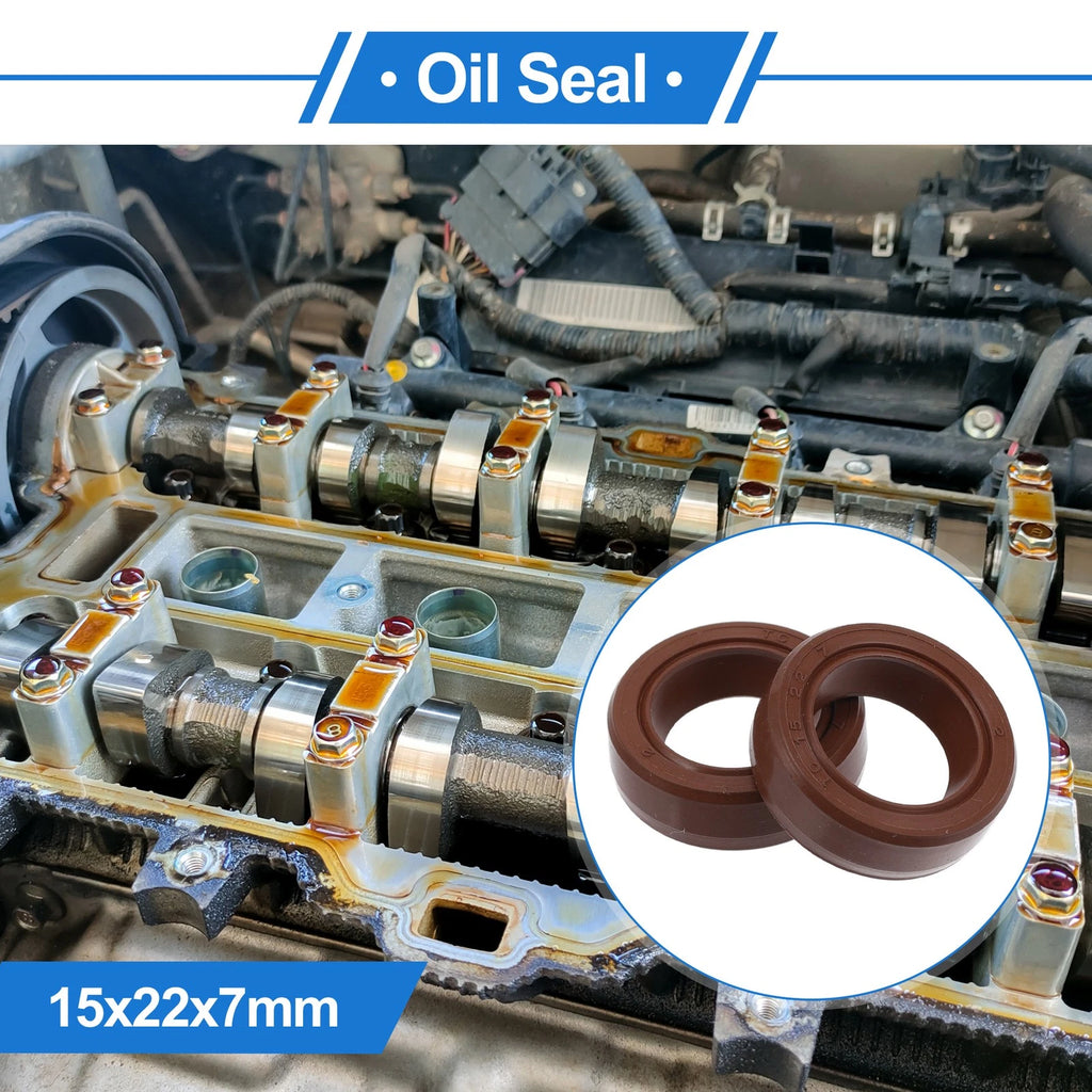 2X Oil Seal Rotary Shaft Seal for Various Models (15x22x7mm) FKM Rubber