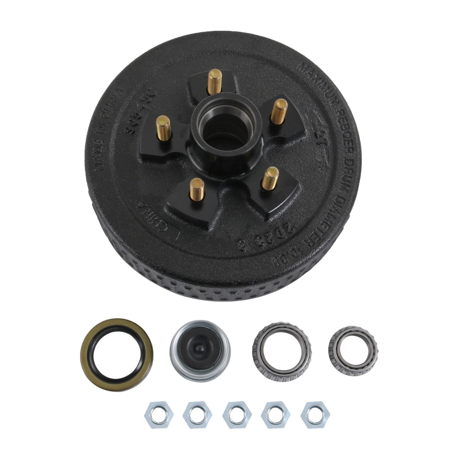 Trailer Hub Drum Kit with 10"x2-1/4" Electric Brakes for 3500 lbs Axle (2010–2023)
