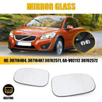 Mirror Glass Left RH w/ Backing Plate for Volvo C30 S40 S60 V50 (2007–2011)
