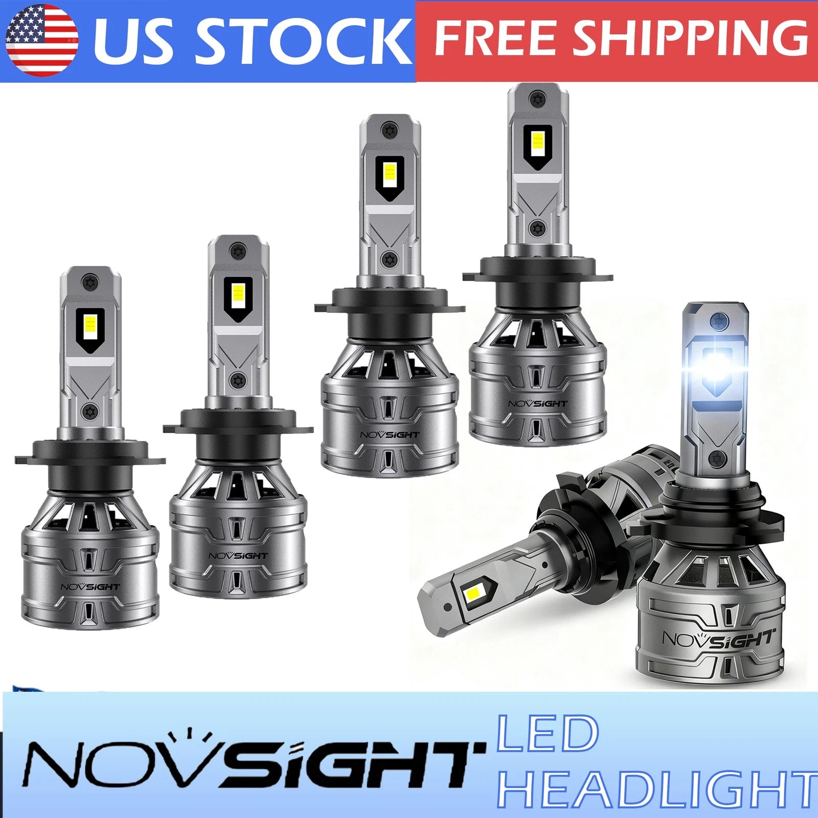 H7 9006 LED Headlight Bulbs Kit for