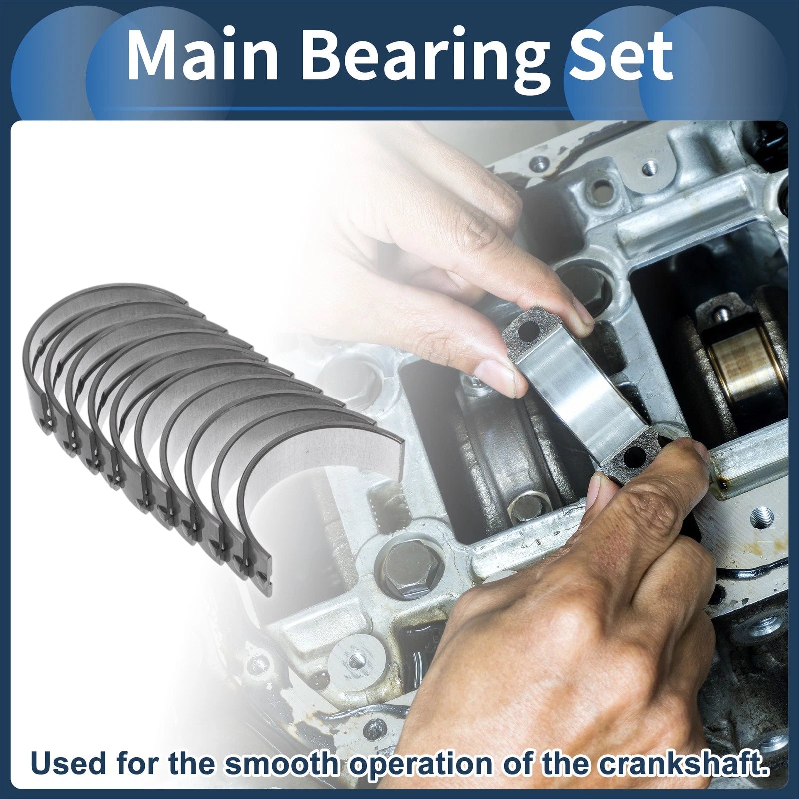 Main Bearing Set No. 1170155020 for Toyota Starlet (1991–1999) 10 Pcs