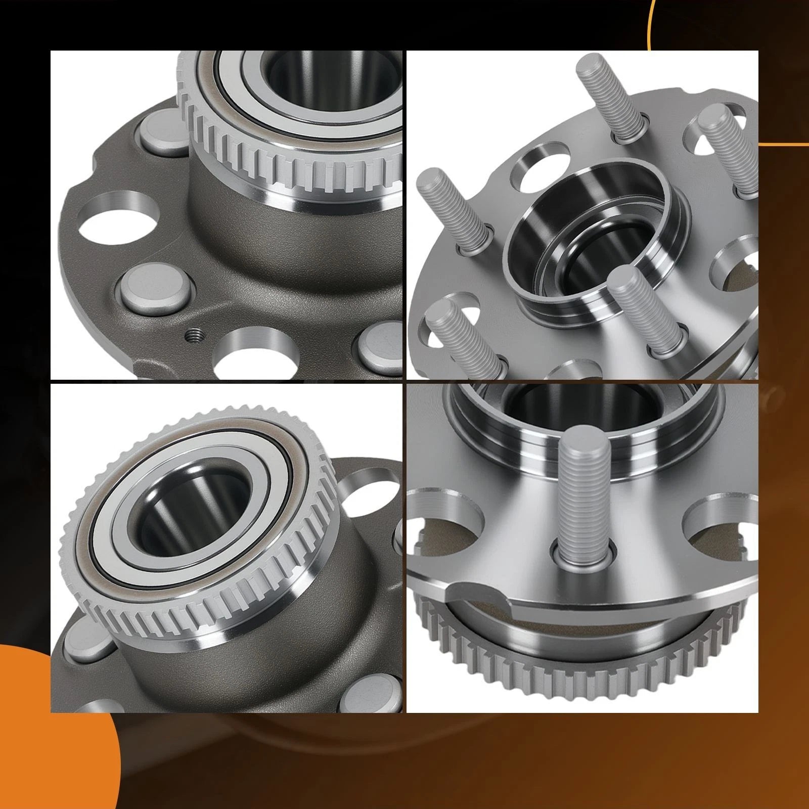 Set of 2 Rear Wheel Hubs & Bearings for Honda Odyssey (1999–2004)