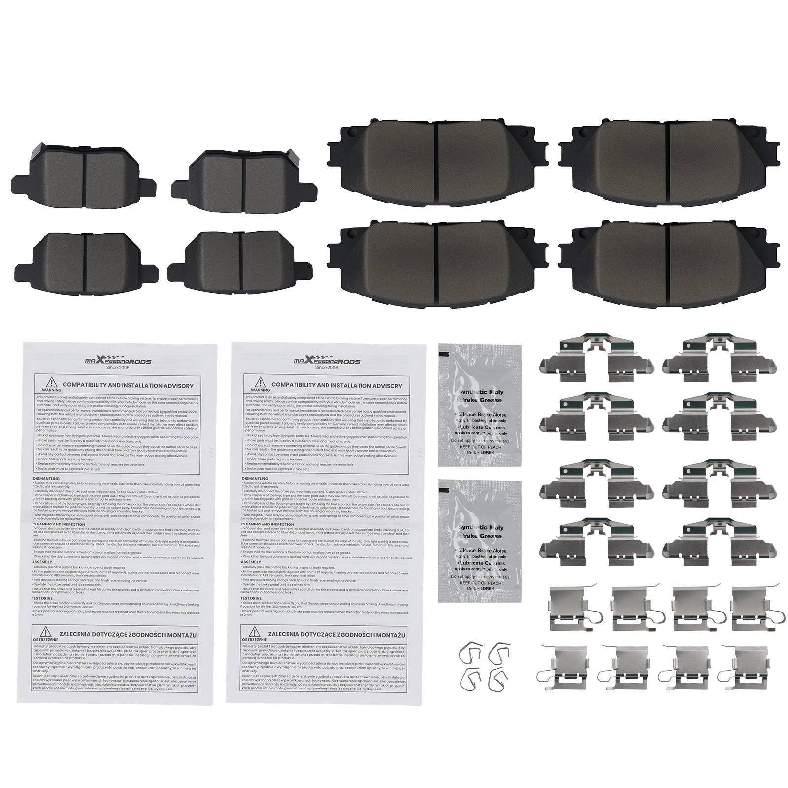 Brake Pads Set for Toyota Prius (2010–2020) Lexus CT200h (2011–2017)