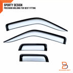 4 x Silver Visor Rain Guard Weather Shield for Toyota Hilux Ute (88-96)