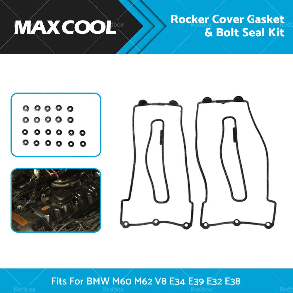 Rocker Cover Gasket & Bolt Seal Kit for BMW M60 M62 V8 E32 E34 E39 (1992–2003)