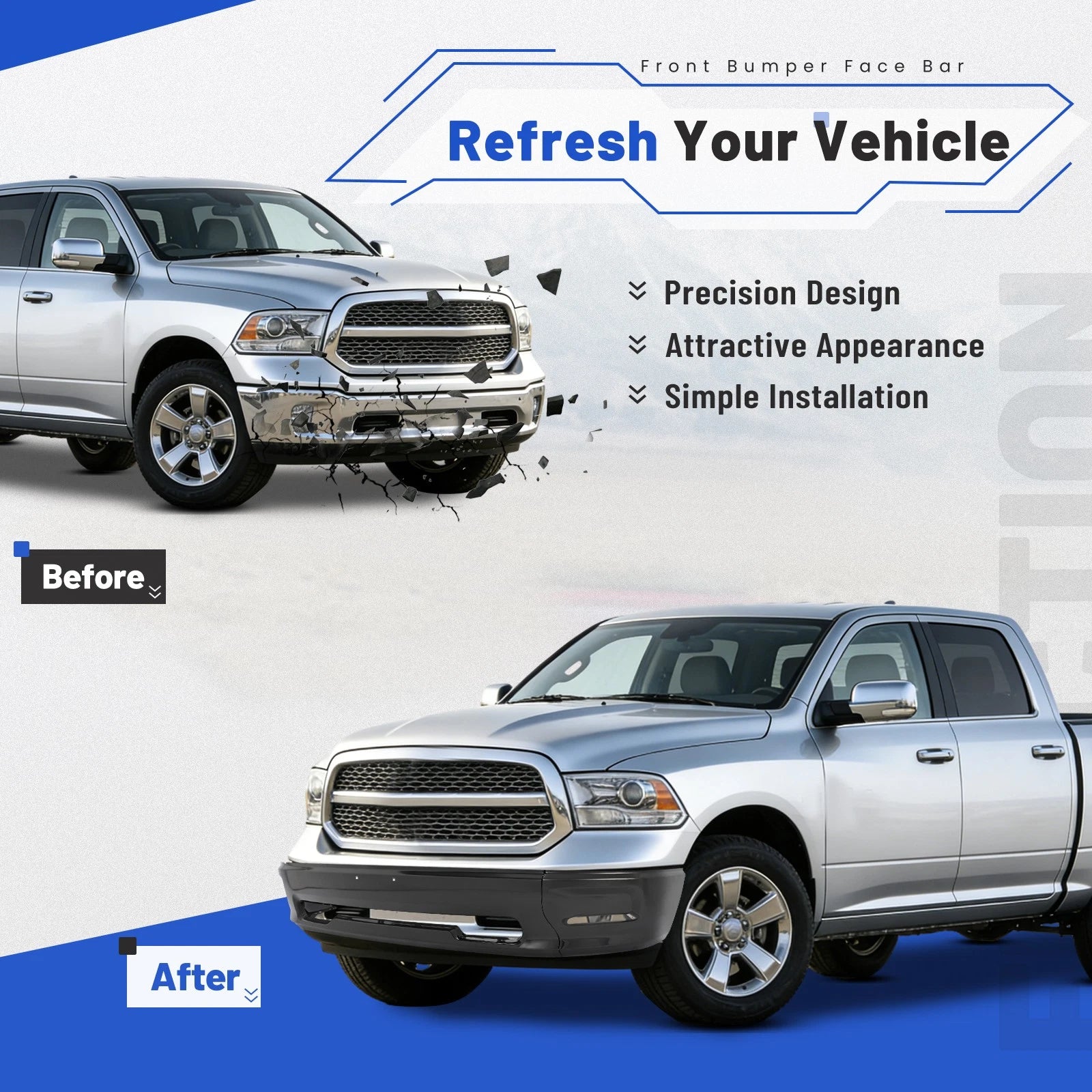 Front Bumper Face Bar for Dodge Ram 1500 (2009–2012)