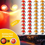 40X 3/4" Amber Red LED Side Marker Light for Truck Trailer (E)
