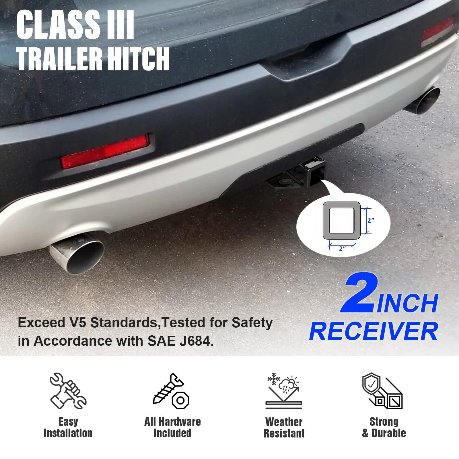 2 Inch Trailer Towing Hitch for Chevrolet Traverse (2009-2017)
