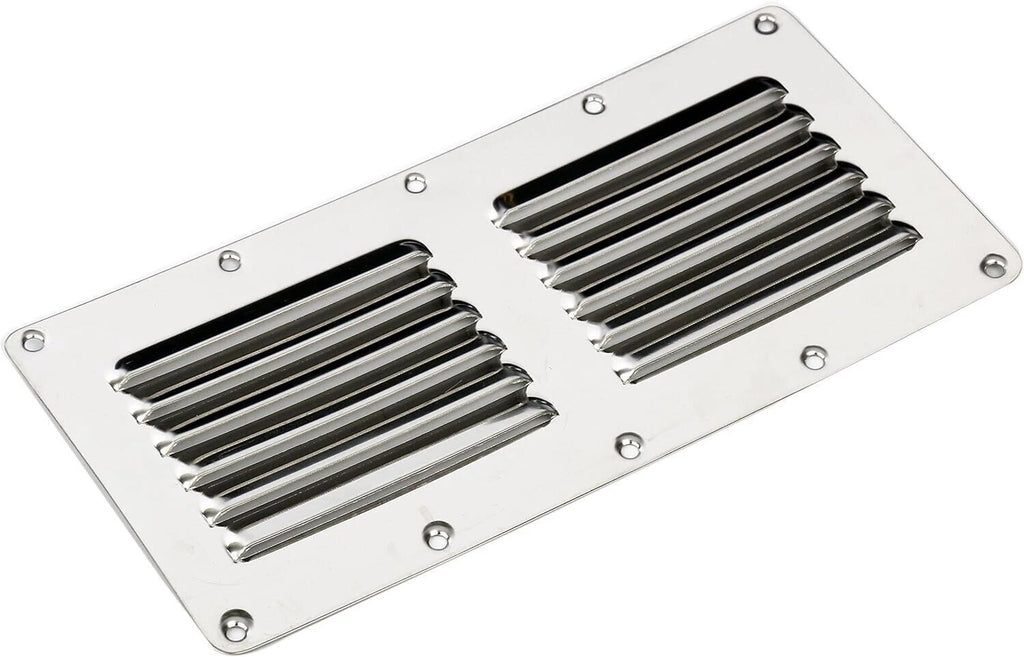 4X Stainless Steel Louvered Vent Grill Cover 4.5" X 9" for Automotive