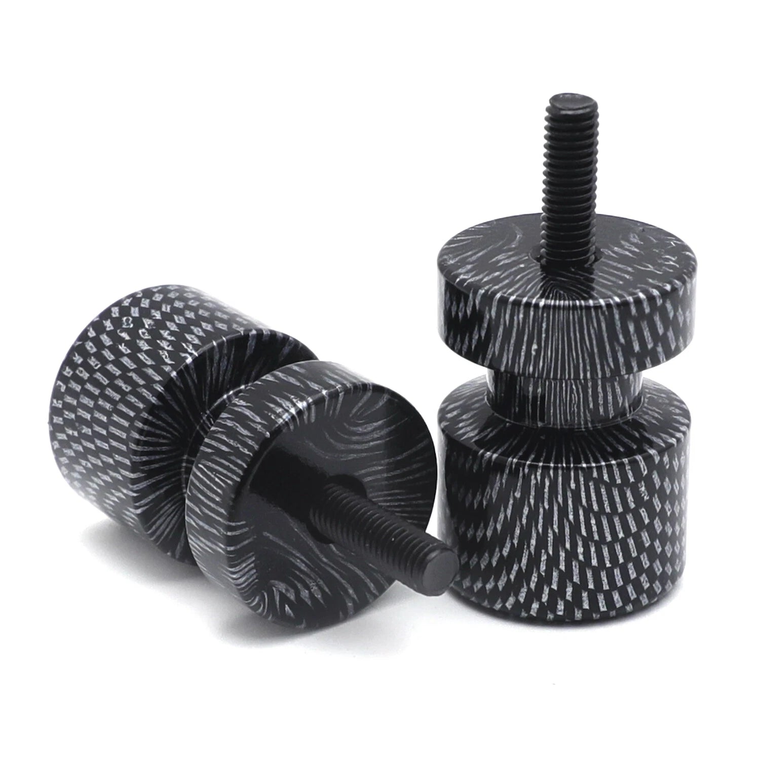 Carbon Flat Swingarm Spools 6mm for Yamaha FZ6 (2004–2008) / FZ8 (2011–2012)