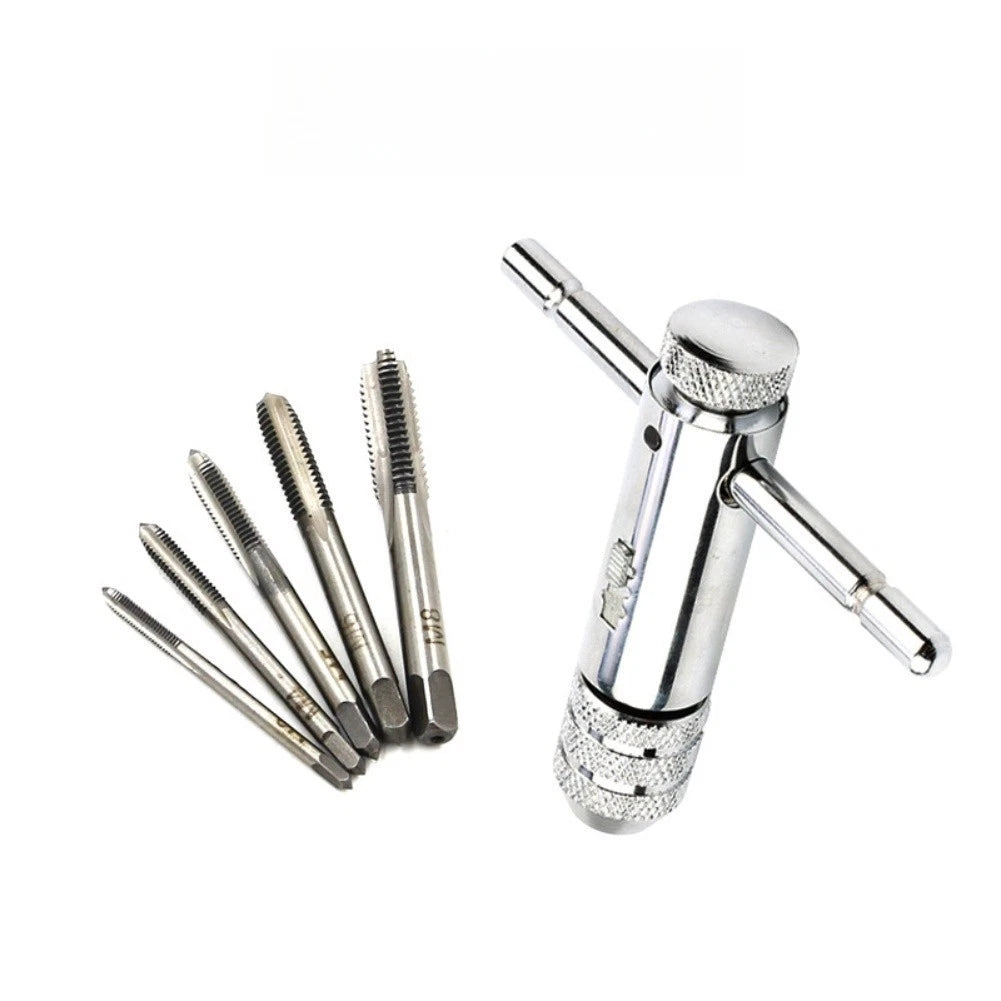 Adjustable T Handle Ratchet Tap Wrench for Furniture Assembly