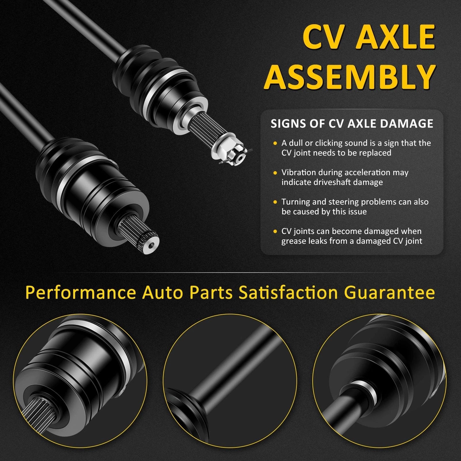 2X Front CV Axle Assembly for Polaris RZR 4 XP 1000 (2015–2019)