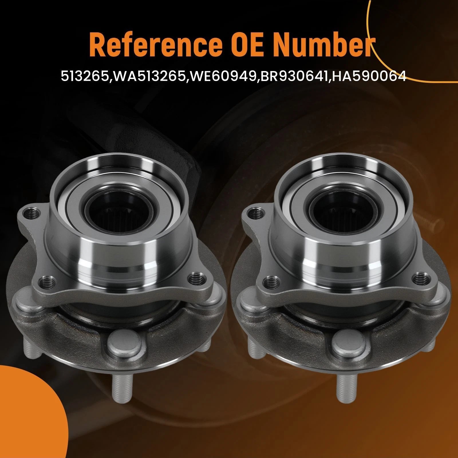 2X Front Left Right Wheel Hub Assembly for Toyota Prius (2004–2009) 513265 4-Bolt