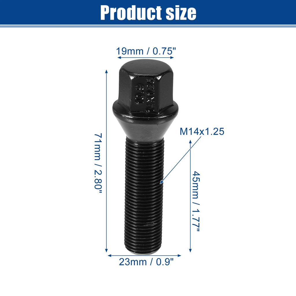 20pcs M14x1.25 Extended Wheel Lug Bolts Conical Seat 45mm for BMW