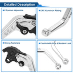 Set of 2 Long Brake Clutch Levers for Honda CBF1000 (2006–2010) Silver Tone