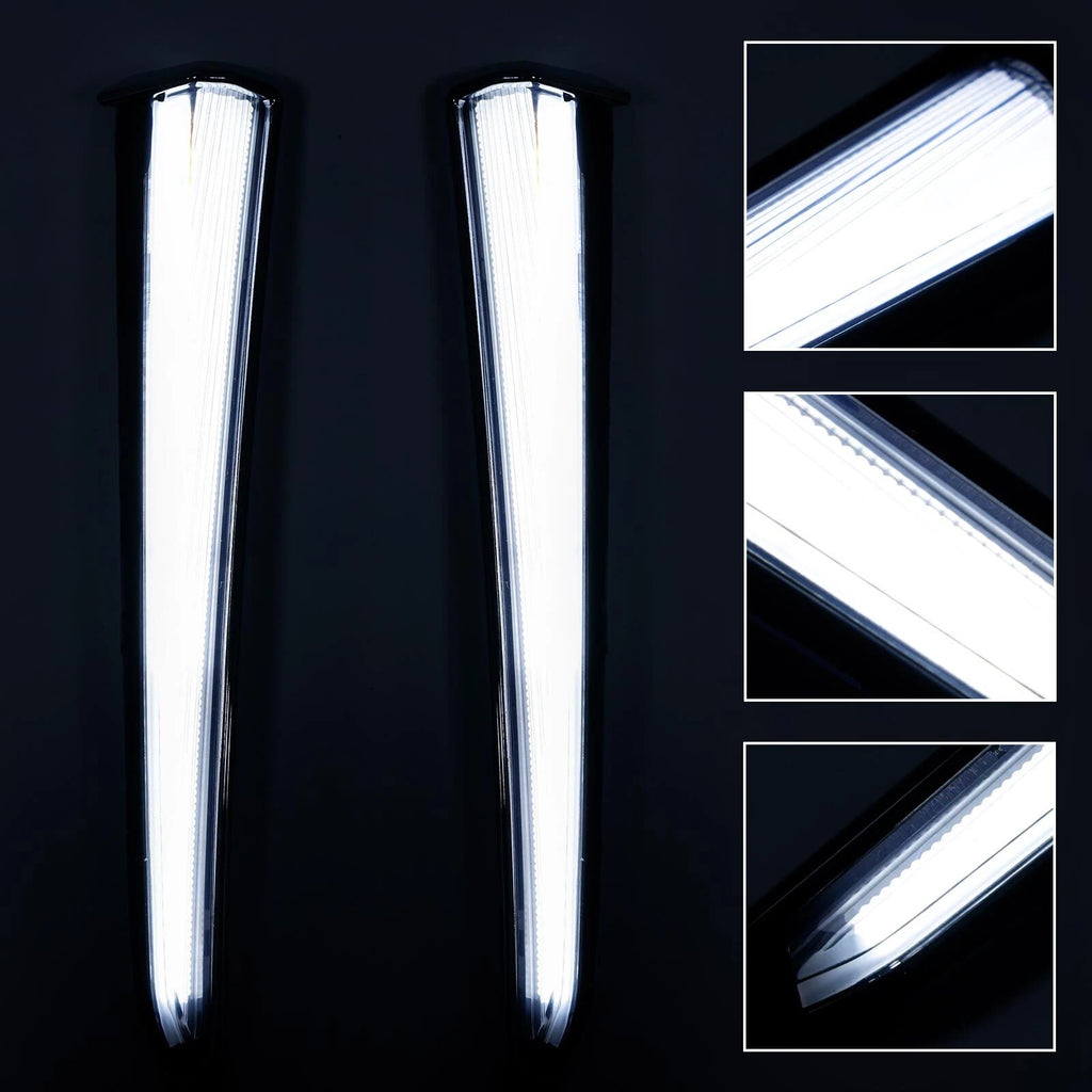 2X LED Fang Lower Fairing Lights for Harley Touring Road Glide (2014–2023) Chrome