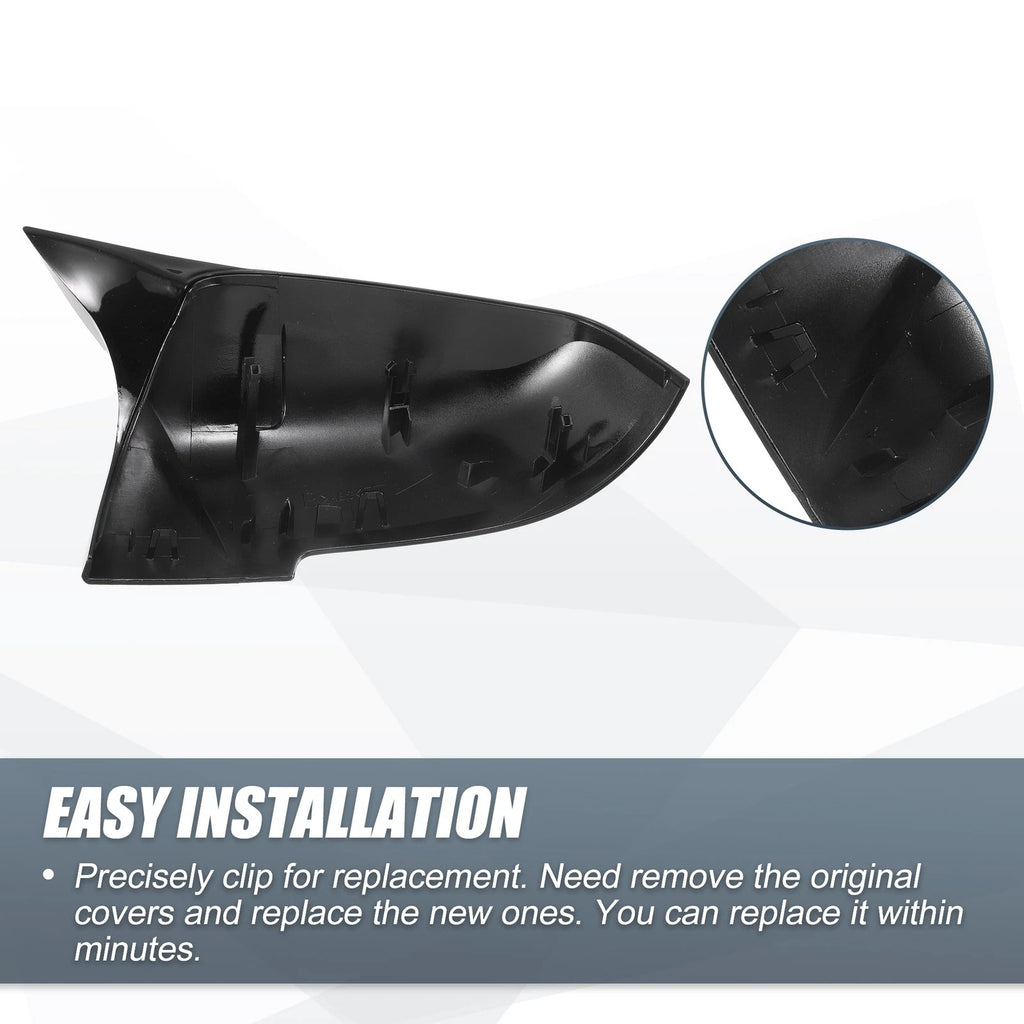 Pair Rearview Mirror Cover Caps Gloss Black for BMW F20 F22 F23 F30 F31 F32 X1