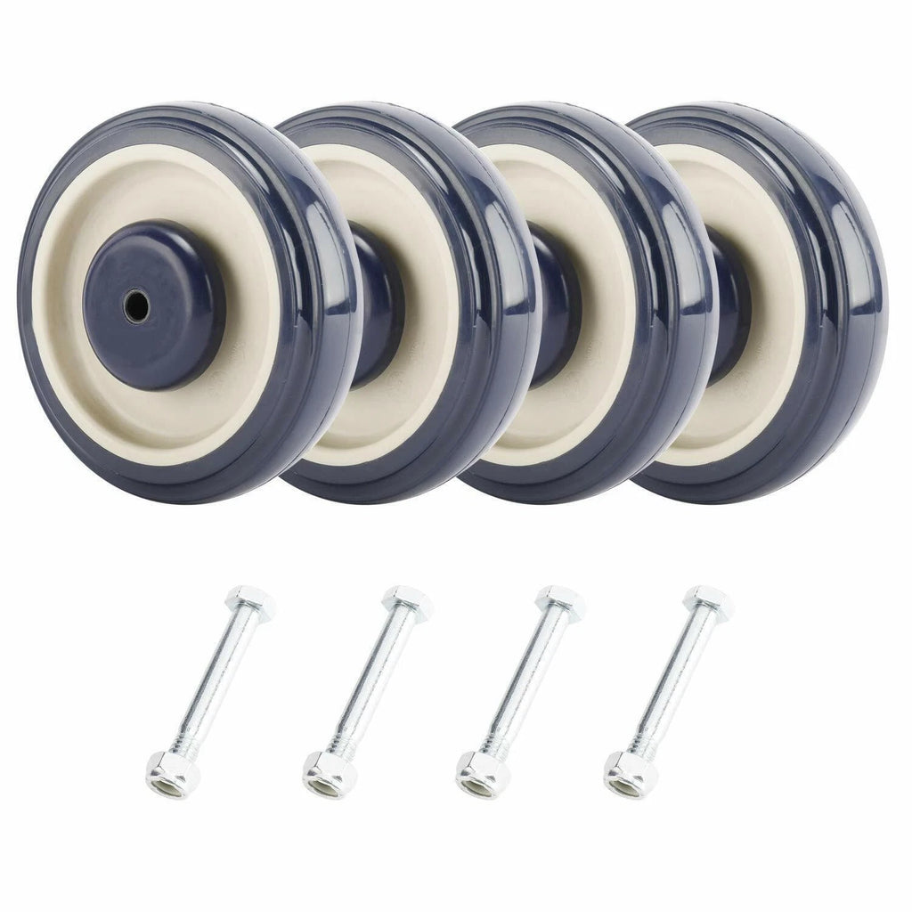 Set of 4 Replacement 5" Shopping Cart Wheels with Axles & Bolts