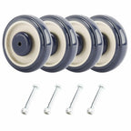 Set of 4 Replacement 5" Shopping Cart Wheels with Axles & Bolts