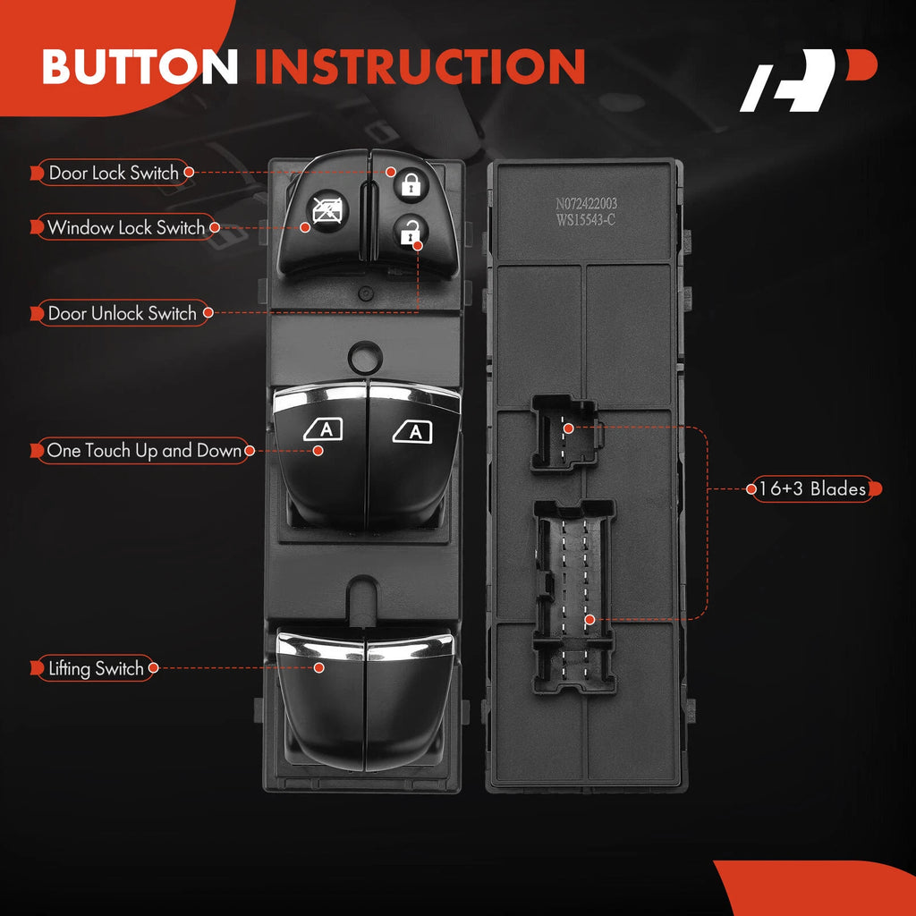 Front Left Power Window Switch for Nissan Maxima (2016-2022)