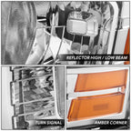 Driver Left Chrome Housing Amber Corner Headlight for Ford Flex (2009–2012)