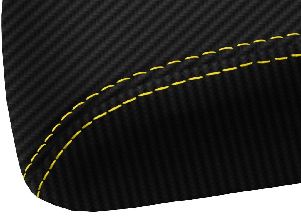 Carbon Fiber Console Lid Cover for Chevrolet Camaro (1997–2002) Yellow Stitch