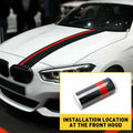 5D Carbon Fiber Hood Decal for Universal Fit (Rally Racing Stripe)