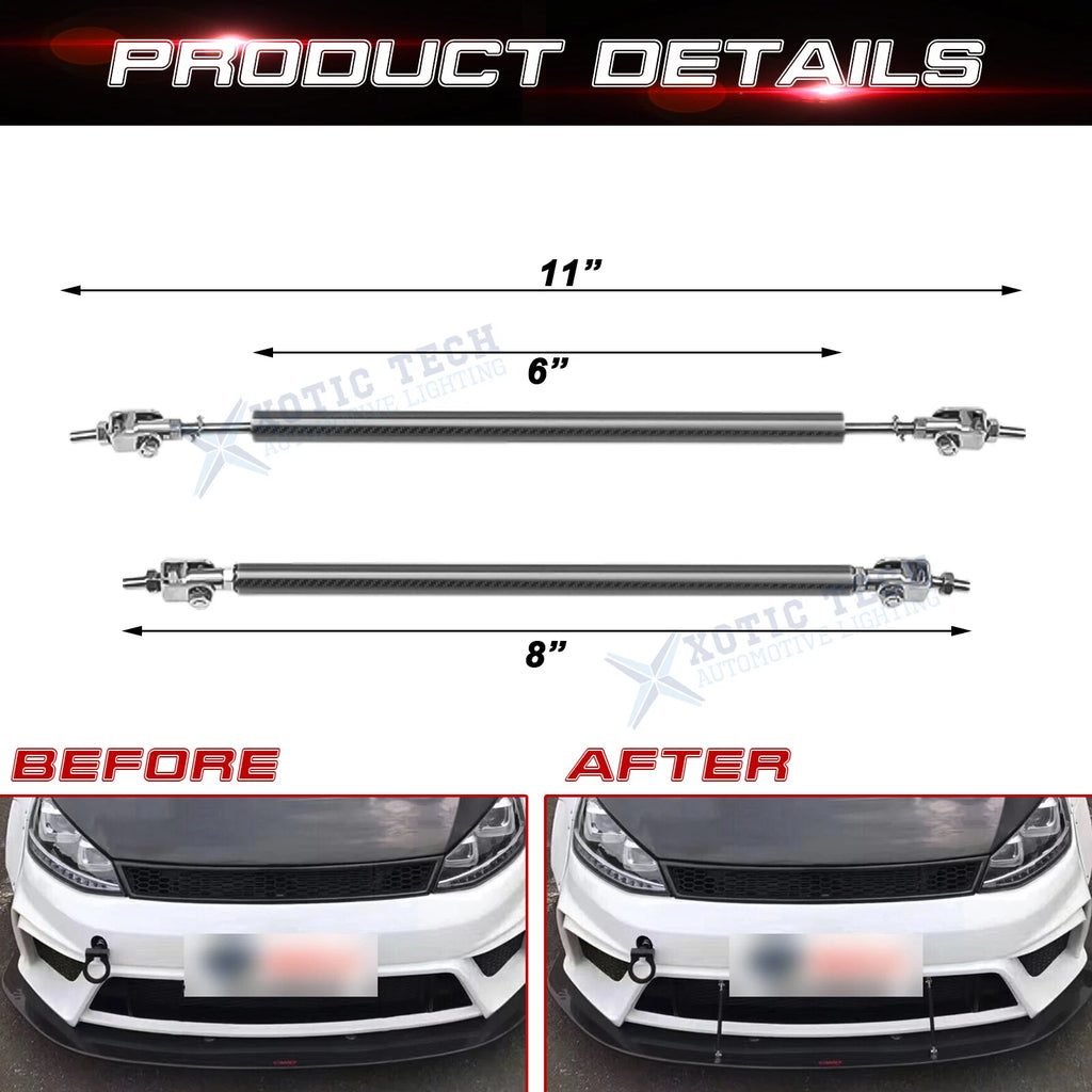 Adjustable Carbon Fiber Bumper Strut Sport Diffuser Support Bars for Audi A4 (2016-2025)