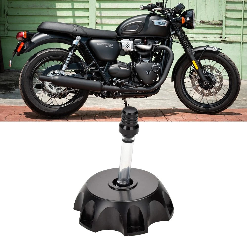 Gas Cap Fuel Tank Cover for Motorcycle (Black Aluminum Alloy)