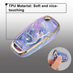 Key Fob Remote Control Cover 3 Button TPU Shell Purple for Ford F150 (2015–2018)