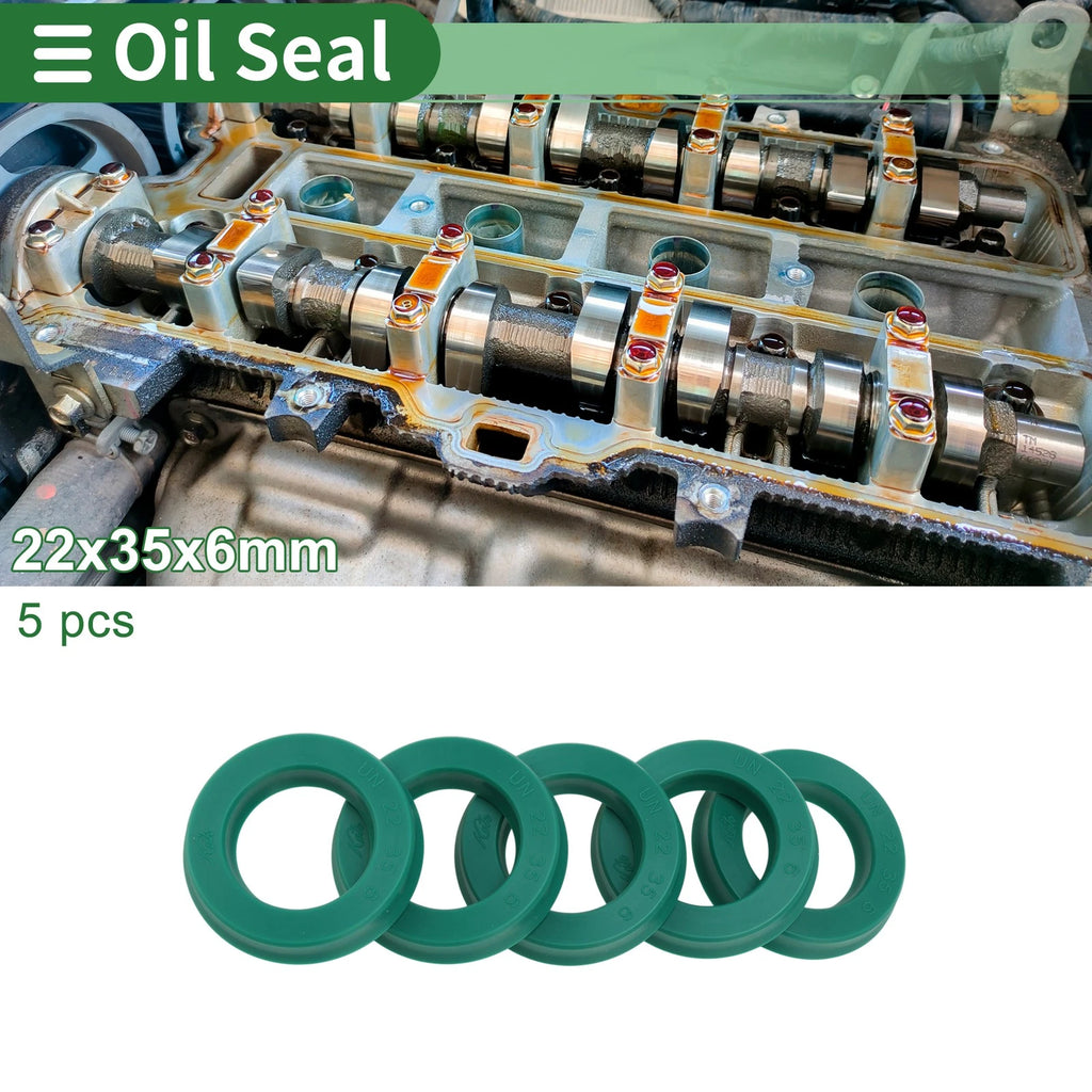 Set of 5 Oil Seal Ring 22x35x6mm for Various Models (High Pressure)
