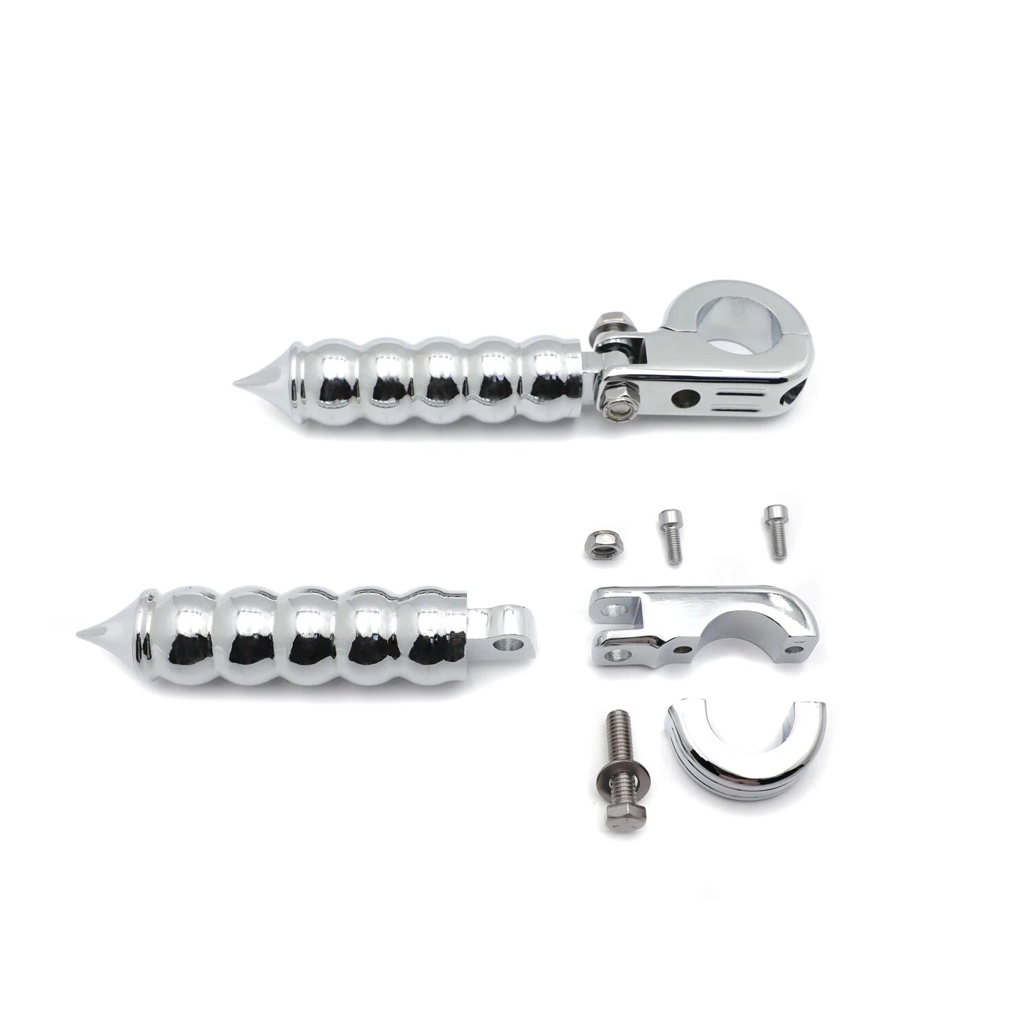 Chrome Calabash Foot Pegs w/ P Clamps 1.25" for Harley (H)