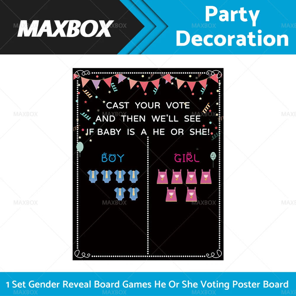 Voting Board Decoration for Gender Reveal Baby Shower Party