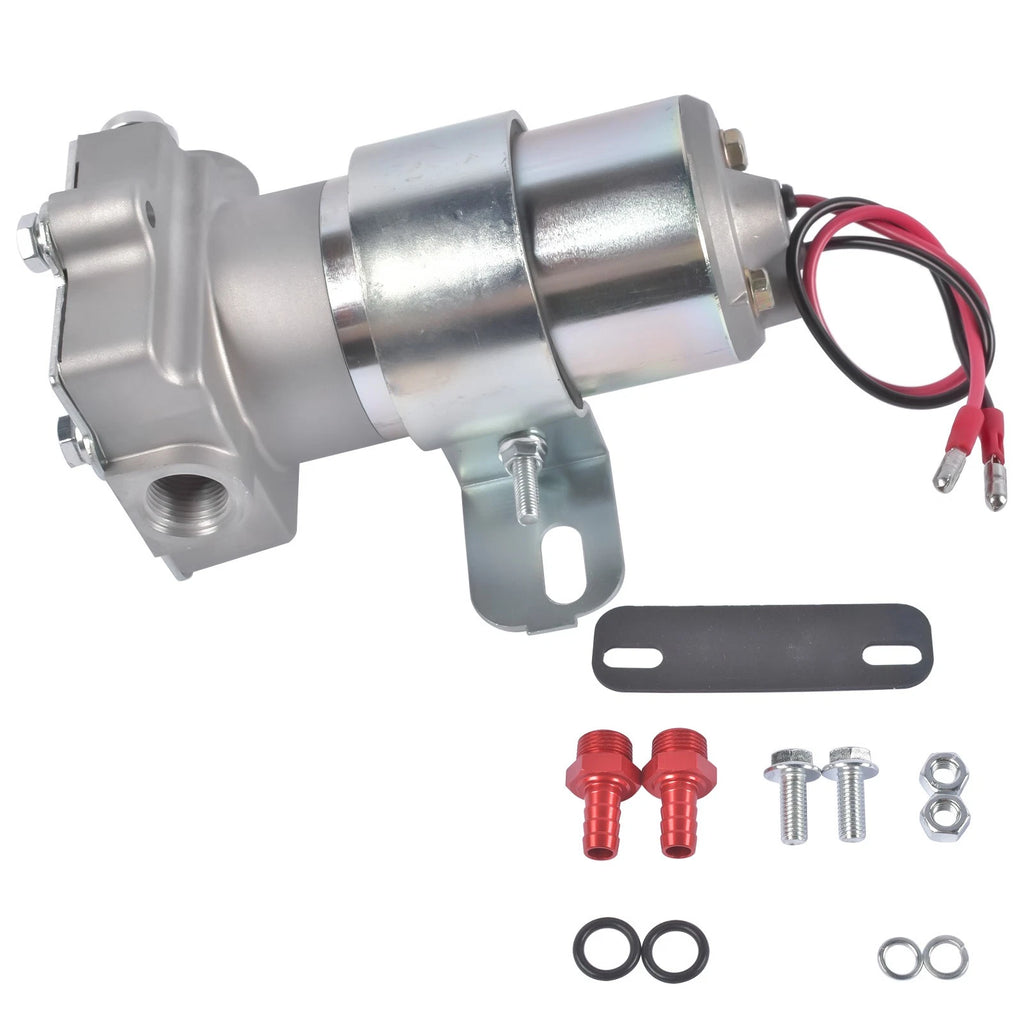 Electric Fuel Pump for Universal Vehicles (97 GPH, 7 PSI, Red Chrome)