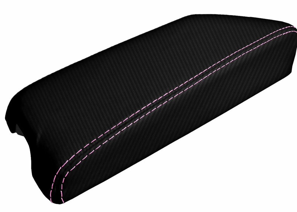 Console Lid Cover for Infiniti G35 Coupe (2002–2007) Carbon Fiber Pink Stitch