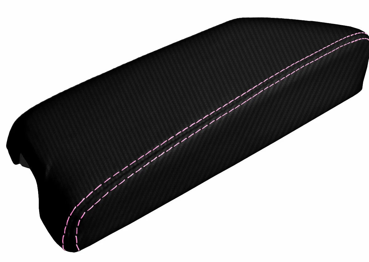 Console Lid Cover for Infiniti G35 Coupe (2002–2007) Carbon Fiber Pink Stitch