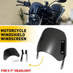 Universal Motorcycle Headlight Windshield for 5-7'' Round Headlight