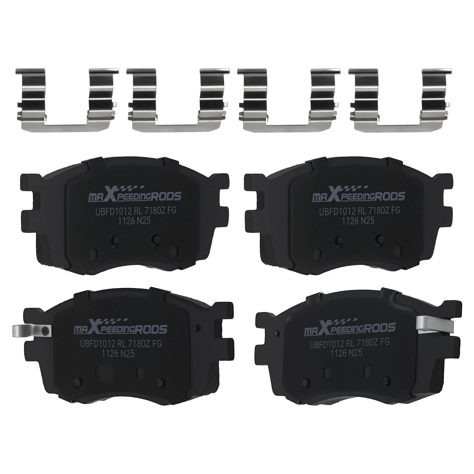 Set of 4 Front Ceramic Brake Pads for Hyundai Accent/Kia Rio (2006–2011) D1156
