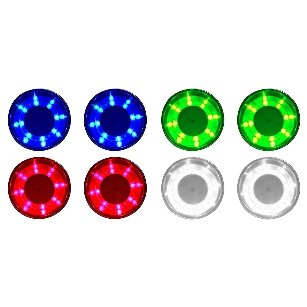 Set of 2 Marine Stainless Steel Drink Holders with LED Lights for Boats and RVs