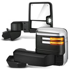 Chrome Tow Mirrors for Chevy Silverado 1500 LTD (2019–2025) w/ Blind Spot Monitoring