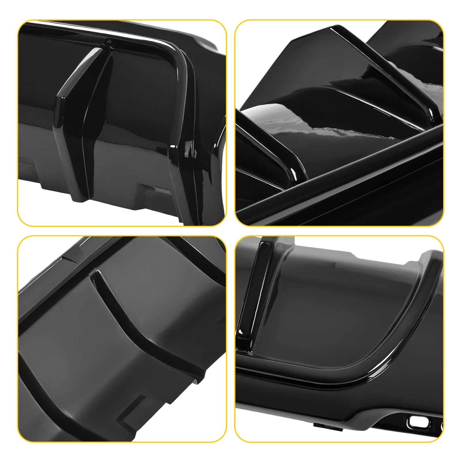 Rear Bumper Diffuser for Chrysler 300 (2015–2023) Gloss Black Shark Fins