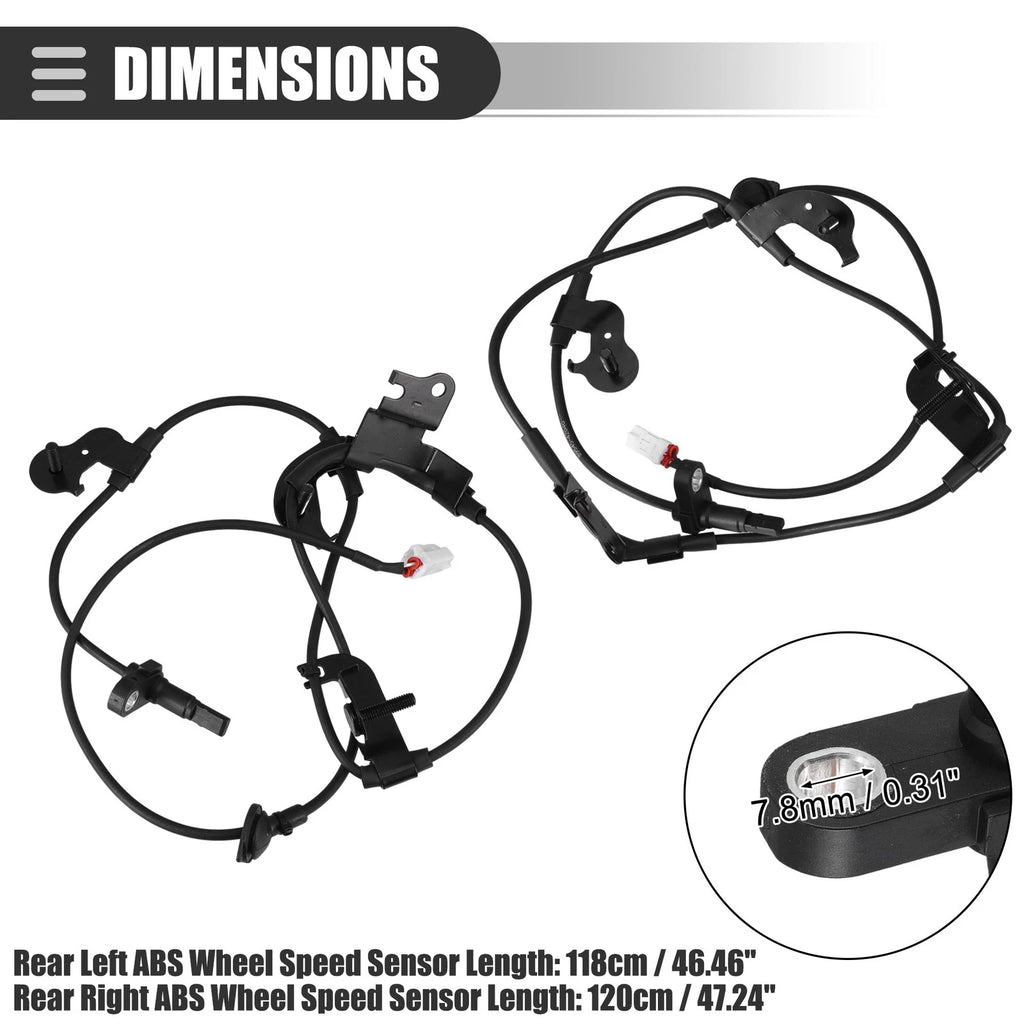 1 Pair ABS Wheel Speed Sensor for Lexus NX200t (2015–2018) 724117493684